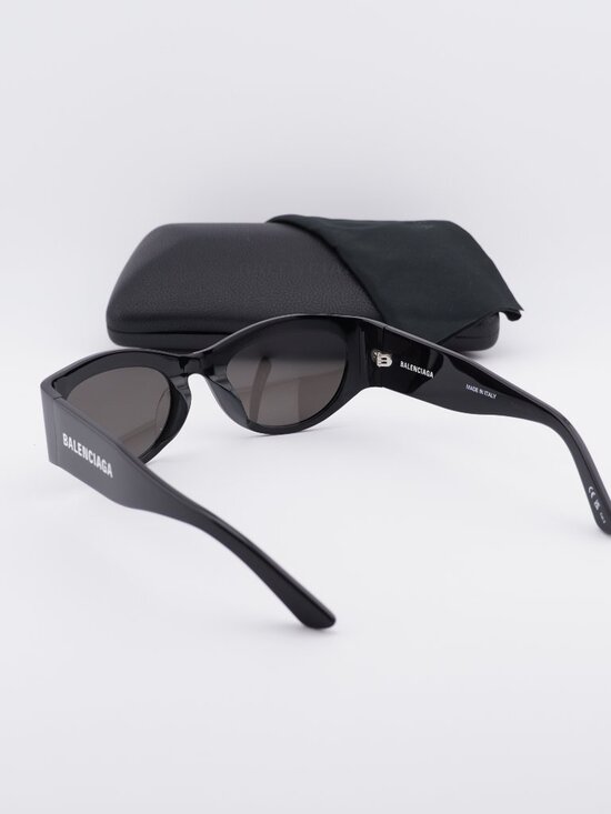 Balenciaga BB0330SK 001 Cat Eye Sunglasses - Black / Grey main image 6